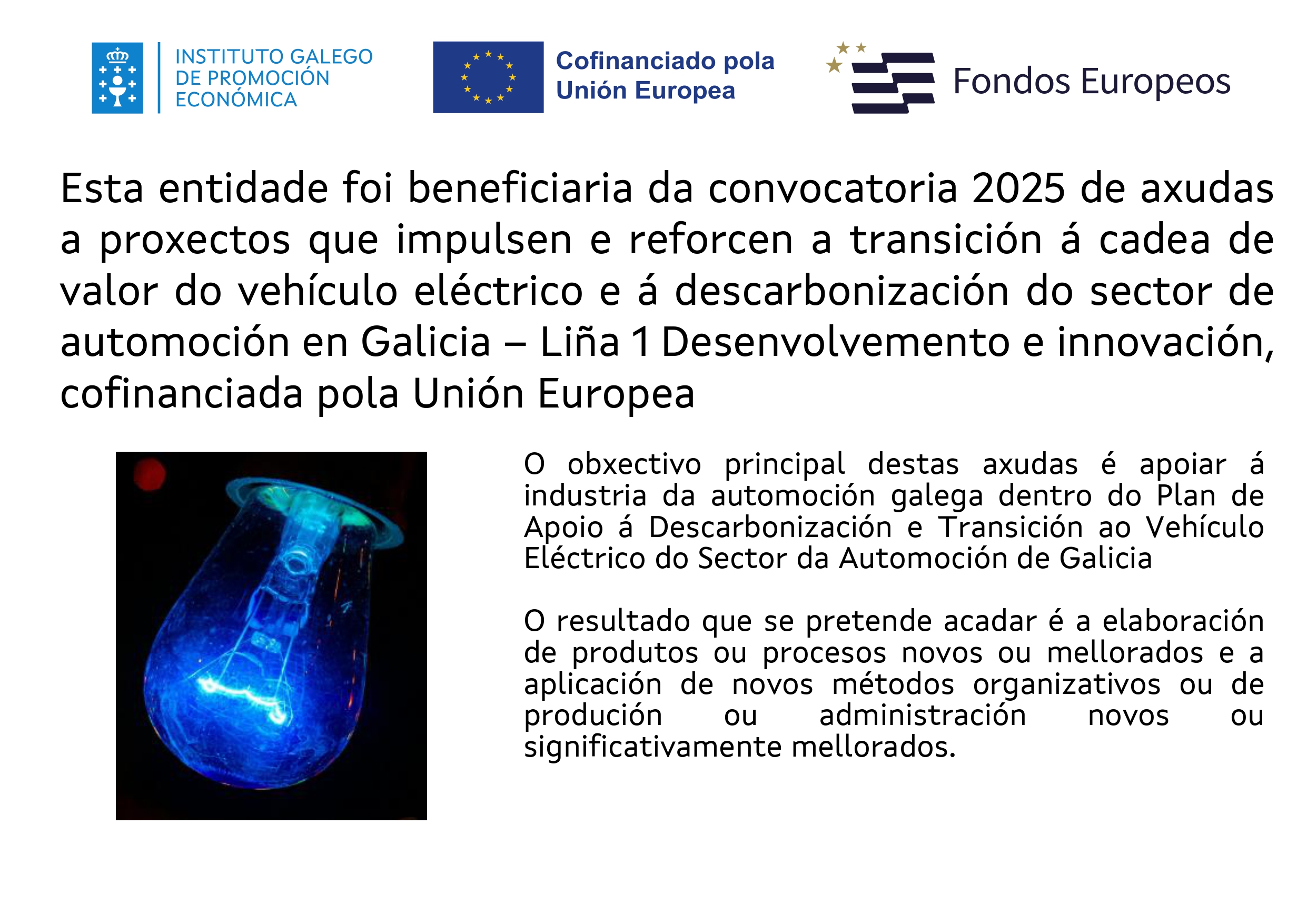 Plan de Apoio á Descarbonización e Transición ao Vehículo Eléctrico do Sector da Automoción de Galicia